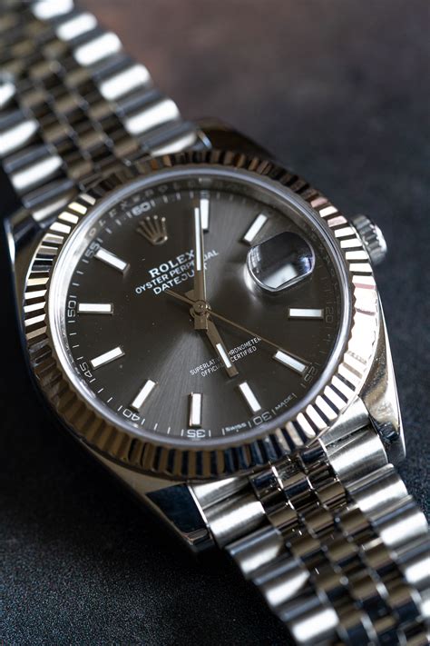 grey face rolex datejust